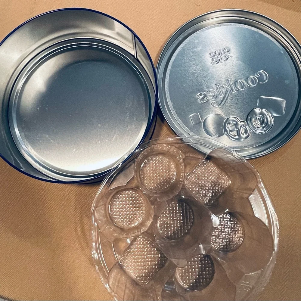 Blue Cookie Tin with insert